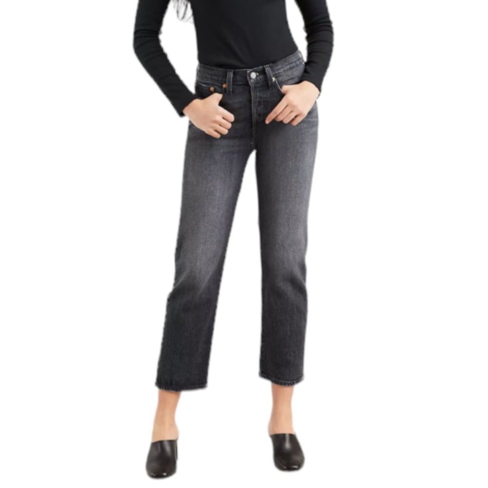 Levi’s Wedgie Straight Dark Grey Jeans Cosmic Sz 25